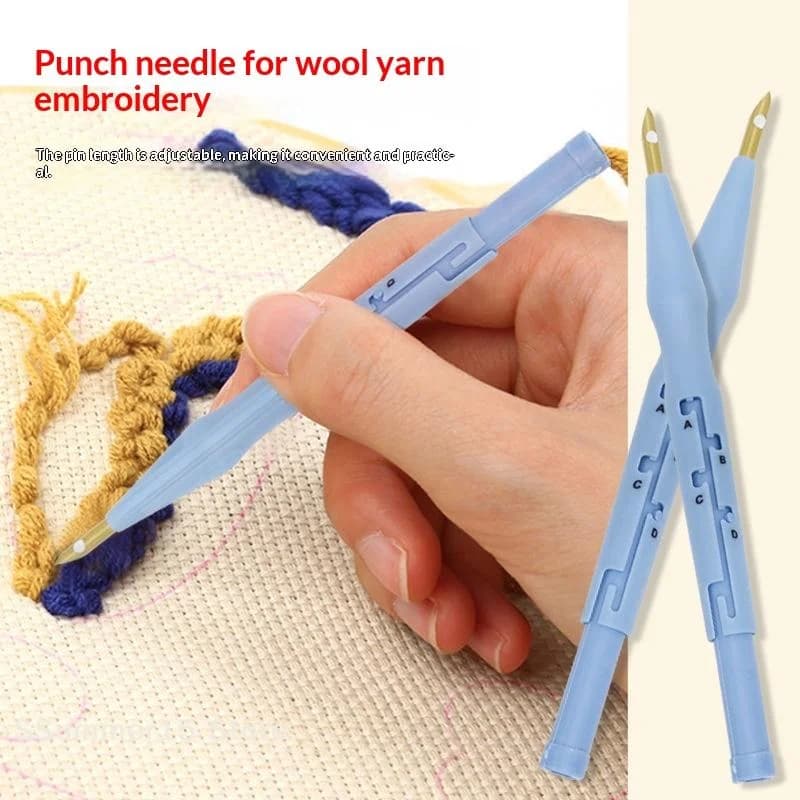 【R】Embroidery Kit Punch Needle Stitching Tool Magic Embroidery Needle Pen Weaving Tool Knitting Sewing Tools For DIY