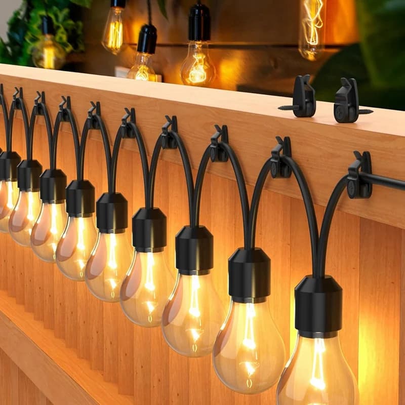 Clip per luci da esterno, ganci per cavi resistenti alle intemperie per appendere lucine, decorazioni natalizie, confezione da 50 A50 M