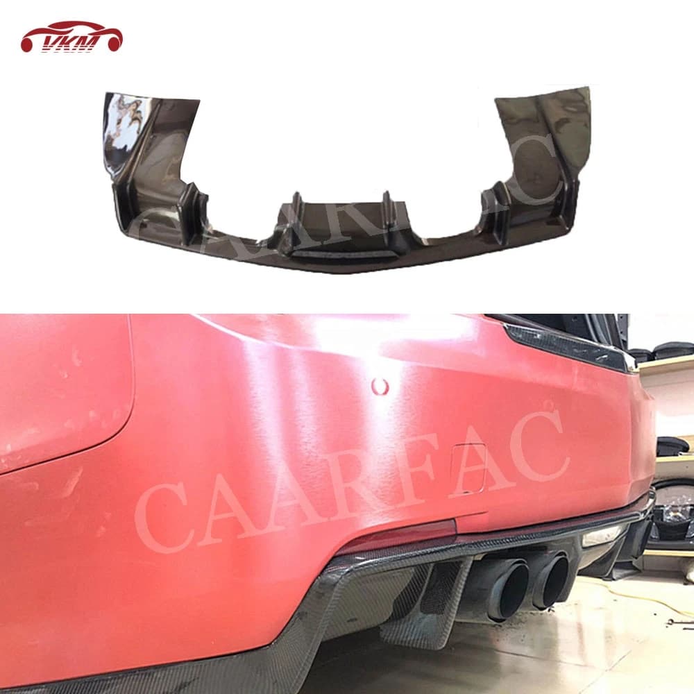 Carbon Fiber Rear Lip Diffuser Exhaust Tips FRP Bumper Cover for Cadillac ATS 2015-2017 Four Outlet Plate Guard Spoiler