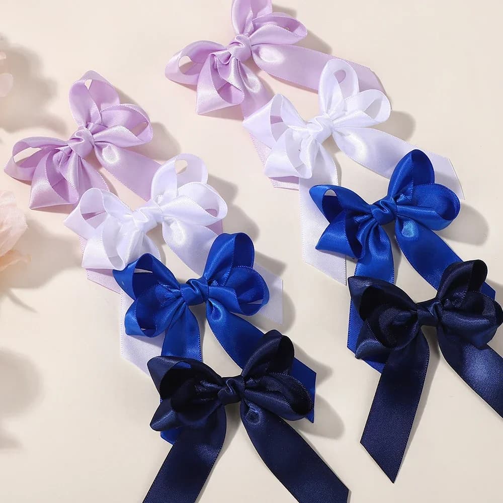 2 pezzi delicati fermagli per capelli bowknot per ragazza tinta unita fiocchi di nastro forcine hairgripe boutique accessori per capelli per bambini all'ingrosso
