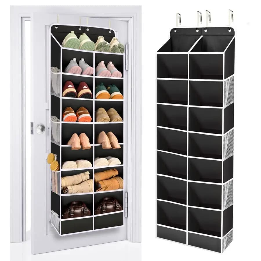 Organizzatore per Scarpe da Appendere Sopra la Porta con 16 Grandi Tasche, Portascarpe da Appendere per Armadio, Salvaspazio per Stivali e Tacchi