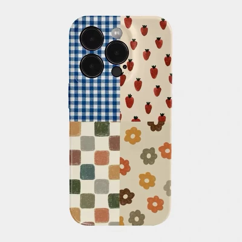 Splicing Small Beautiful Flowers Phone Case for IPHONE 17 Air 16E 15 PROMAX 14 Plus 13 12 MINI 11 16Plus XR Acrylic Phone Cover