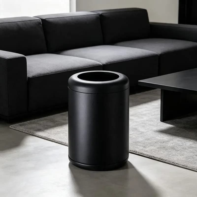 Modern Double Layer Stainless Steel Trash Can Open Top Waste Bin for Living Room Bedroom Bathroom Home Decor