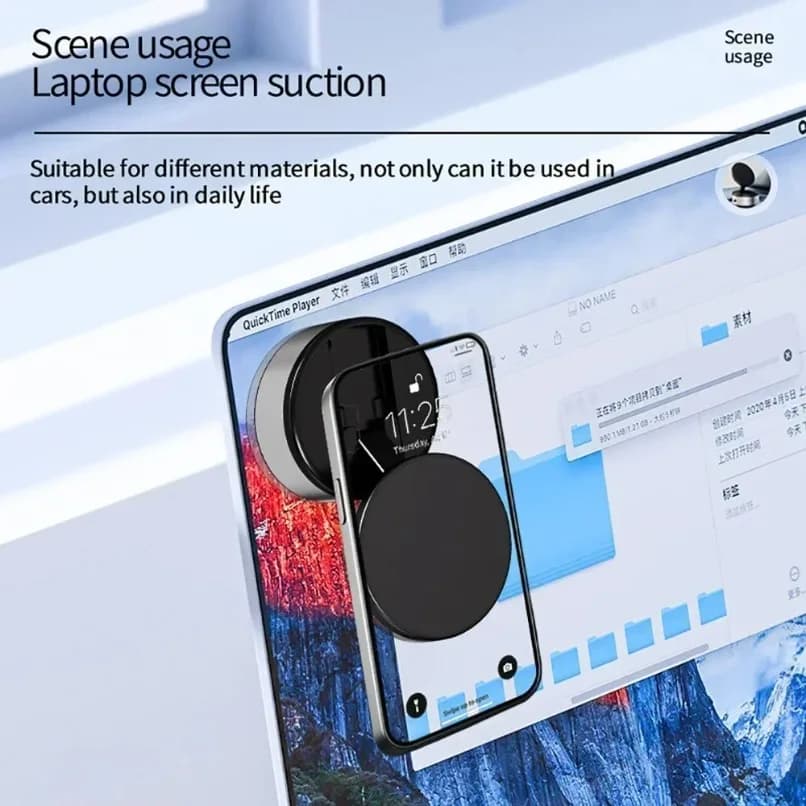 360° Rotatable Vacuum Suction Magnetic Car Phone Stand Foldable Bracket For Car Dashboard For iPhone 17 16 15 14 13 12 Pro Max