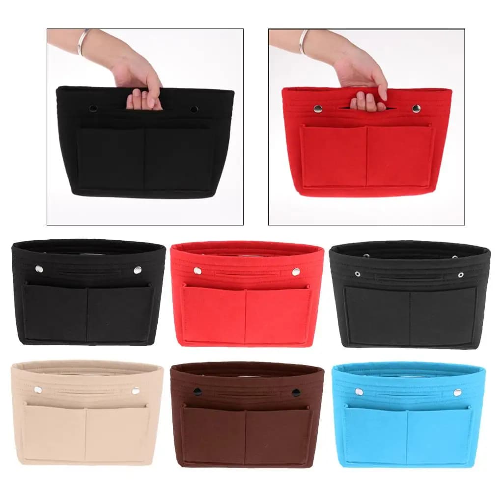 Borsa modellante con divisore per inserto per borsa in feltro per trucco