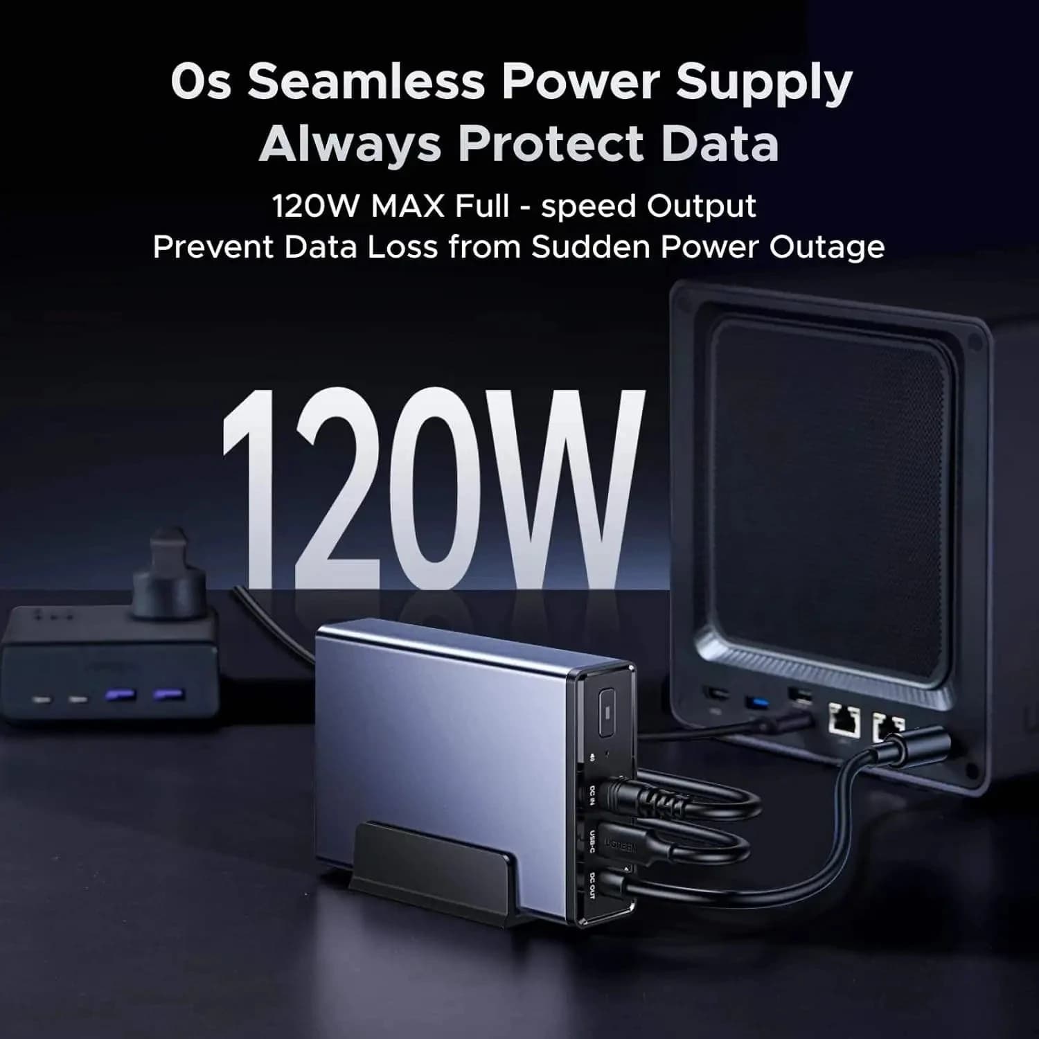 Offerta Speciale: DH4300 Plus NAS Storage a 4 Bay con Alimentatore UPS da 120W DC 12000mAh