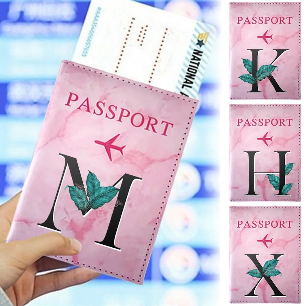 Set Porta Passaporto Business Fashion, Portafoglio Unisex Multifunzione, Porta Passaporto e Biglietti Aerei, Accessori da Viaggio Serie Leaf