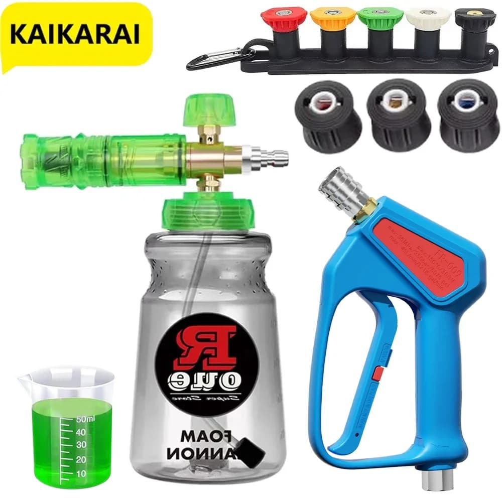Idropulitrice ad alta pressione Bottiglia di schiuma di neve Pistola ad acqua per auto Ugello regolabile Misurino per liquido per autolavaggio Parkside Lavor Bosch Karcher