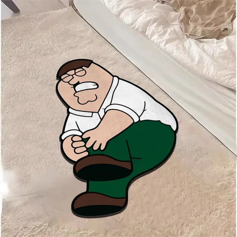 Tappeto con personaggi dei cartoni animati divertenti VIKAMA, morbido, caldo e che riduce il rumore, tappetino da bagno, tappeto da comodino per la decorazione della camera da letto