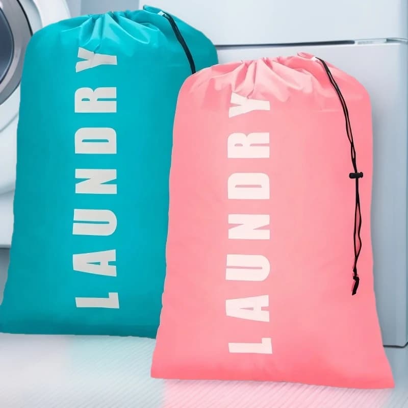 Waterproof Oxford Cloth Storage Laundry Bag, Portable Travel Organizer Drawstring Dirty Clothes Bag for Moving