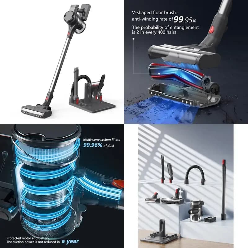 New Popular S3 Cordless Hand Held Bagless Cyclone Vacuum Cleaner 400W LED Lights for Home & Car Use