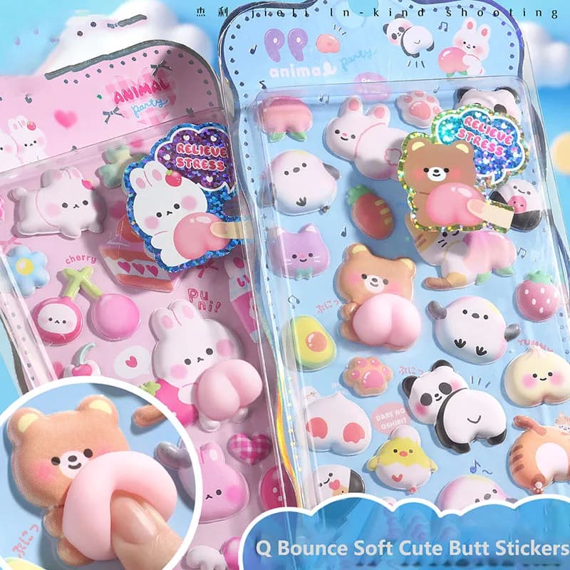 Simpatico coniglietto adesivi in schiuma stereo Adesivi autoadesivi per scrapbooking Artigianato fai da te e decorazioni Adesivi decorativi per cartoni animati