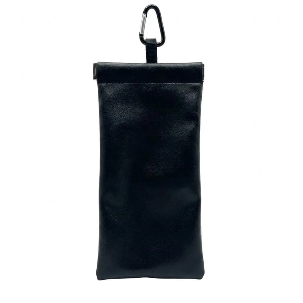 Spring Auto-close Auto Close Glasses Bag With Hook Scratch-Resistant Sunglasses Pouch PU Leather Portable Eyeglass Case Storage