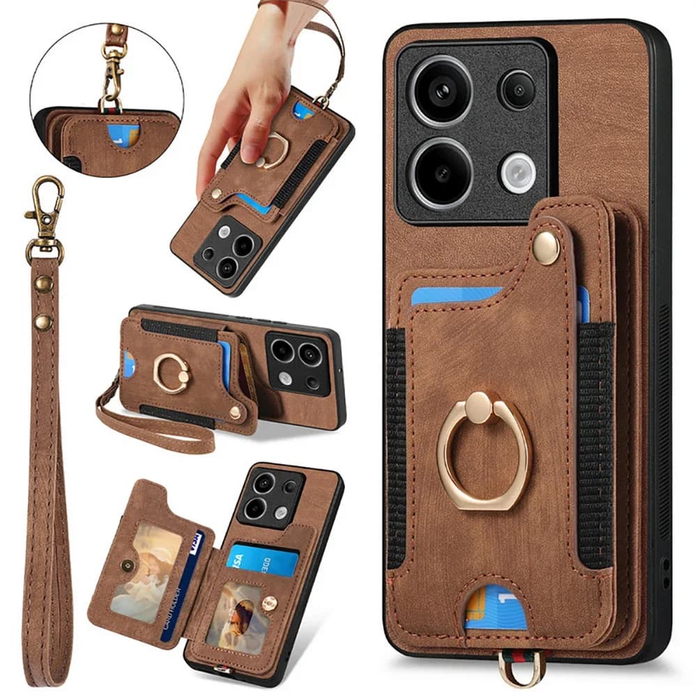 Per Xiaomi Poco F8 Ultra F7 X7 M7 X6 F6 M6 X5 Pro M5s F3 Custodia posteriore in pelle RFID per Redmi Note 13 Pro Plus Custodia Mi 13T 14T Cover