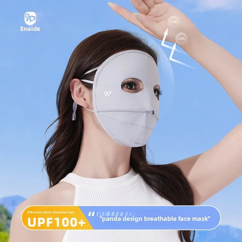 Maschera Protettiva Solare Integrale da Donna, Nuova Maschera Estiva Anti-UV, Protezione Viso Traspirante in Seta Ghiaccio