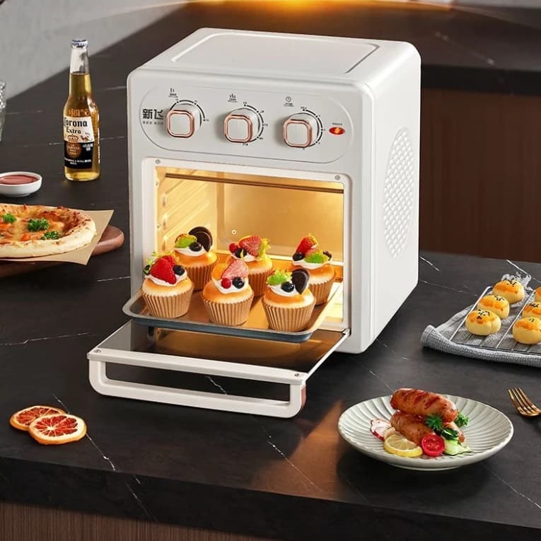 Home appliance 2 in 1: small fryer and multifunctional air oven without oil with cake cooking function