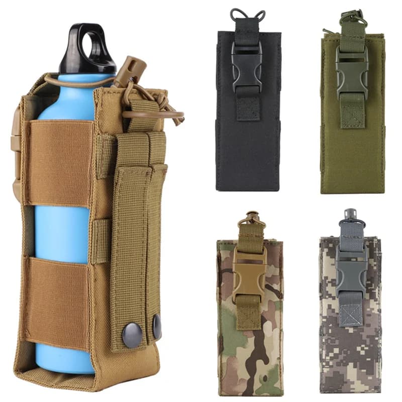 Custodia per fondina per bottiglia d'acqua Molle Sport all'aria aperta Equitazione Campeggio Escursionismo Caccia Viaggi Mensa Porta bollitore Borsa per attrezzi EDC