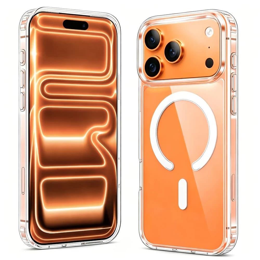 New Luxury Transparent Magnetic Phone Case for iPhone 17 16 15 14 13 Pro Max 17Pro for Magsafe Wireless Charge Clear Back Cover