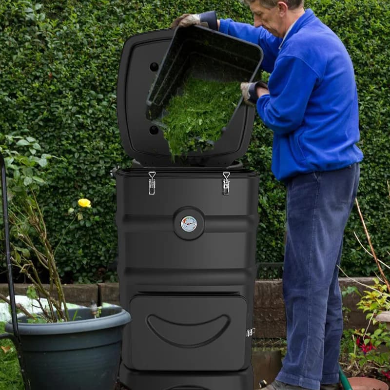 Thermal Insulated Kitchen Compost Bin Aerobic Yard Fertilizer Bucket For Household Food Waste Garden Organic Fertilizer Making