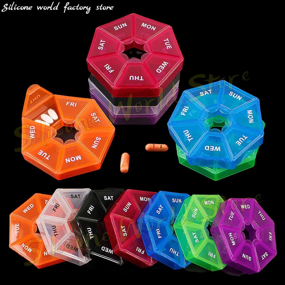 SW 7 Grills Weekly Wallet 7 Days Portable Travel Wallet Vitamin Fish Oils Container for Medicine Organizer Jewelry Storage Box