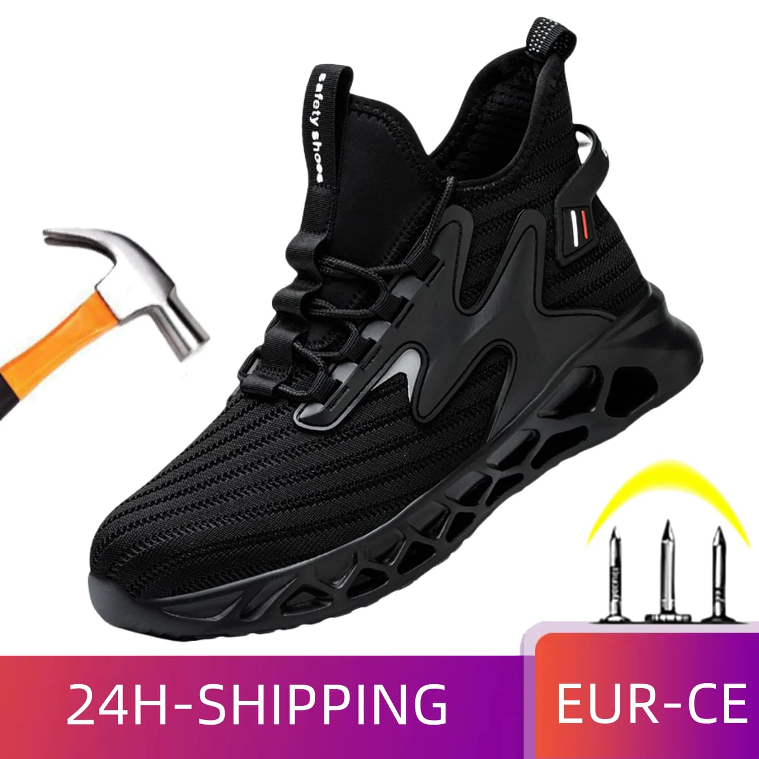 Scarpe antinfortunistiche comode, stivali antinfortunistici alti antiscivolo con supporto per la caviglia, scarpe sportive da uomo leggere e traspiranti