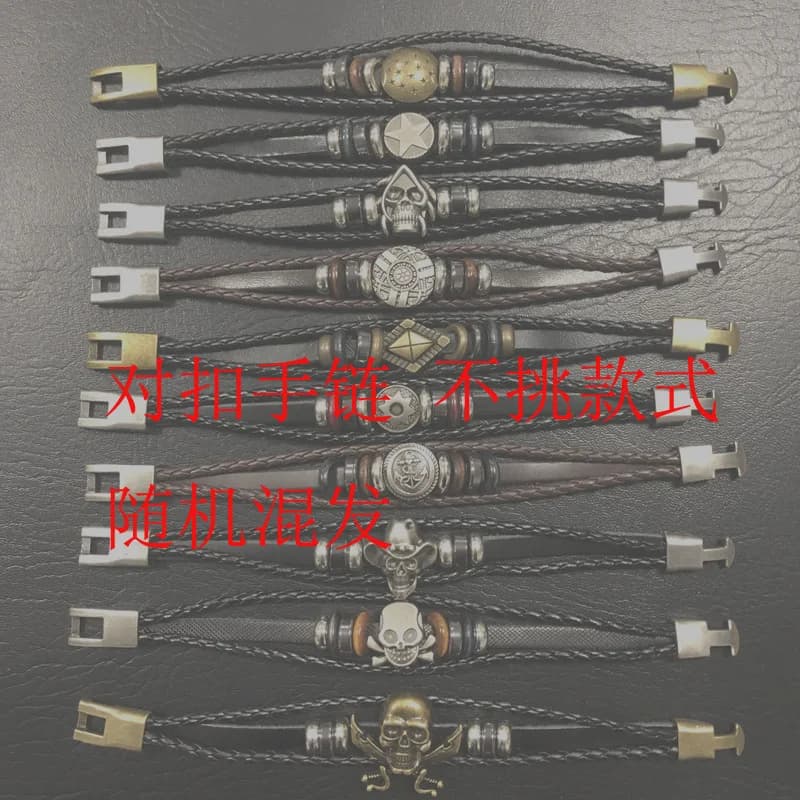 Offerta speciale Lotto misto Braccialetti personalizzati in vera pelle Gioielli per studenti Braccialetti intrecciati con perline fatti a mano Negozio fisico Fornitura per venditore ambulante