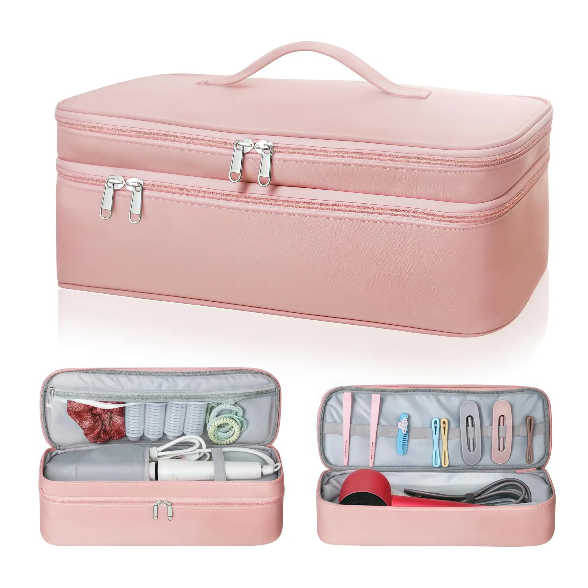 Portable Double Layer Hair Dryer Storage Bag Travel Organizer Case For Curling Iron Straightener Durable Washable Pouch