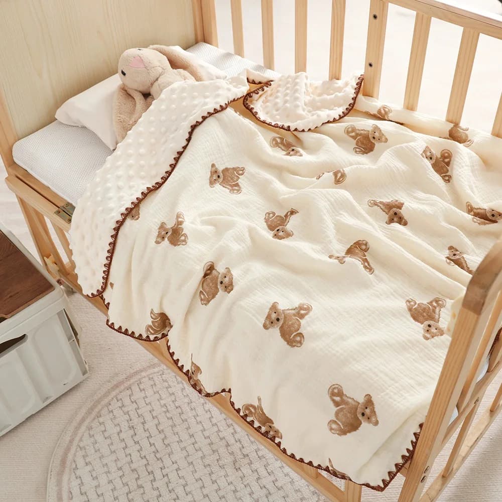 Beanie Blanket Four Seasons Cover Blanket Pure Cotton Gauze Quilt Air Conditioning Quilt Spring Autumn Thin Kindergarten Cover