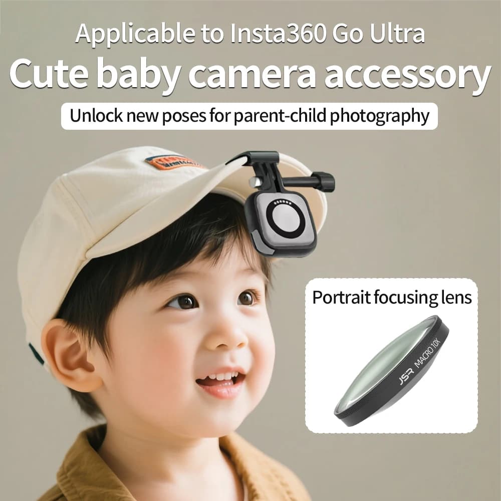 Per Insta360 Go Ultra Fotocamera HD Vetro Ottico Macro 10X Filtro Obiettivo Tappo Regolabile Clip Telaio Adattatore Mini Selfie Stick Kit