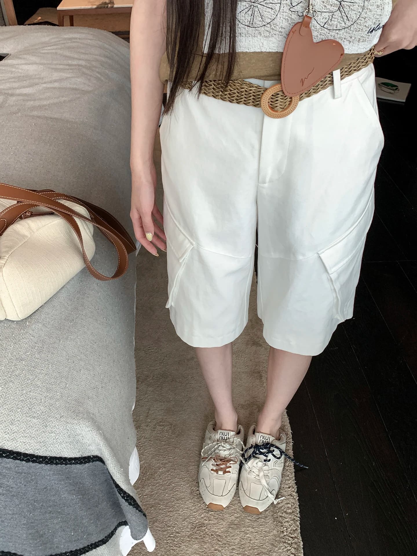 Pantaloncini Casual da Lavoro in Cotone da Donna, Estivi Sottili, Modellanti, Sciolti a Gamba Larga, a Cinque Punti, Stile Old Money Earth Store