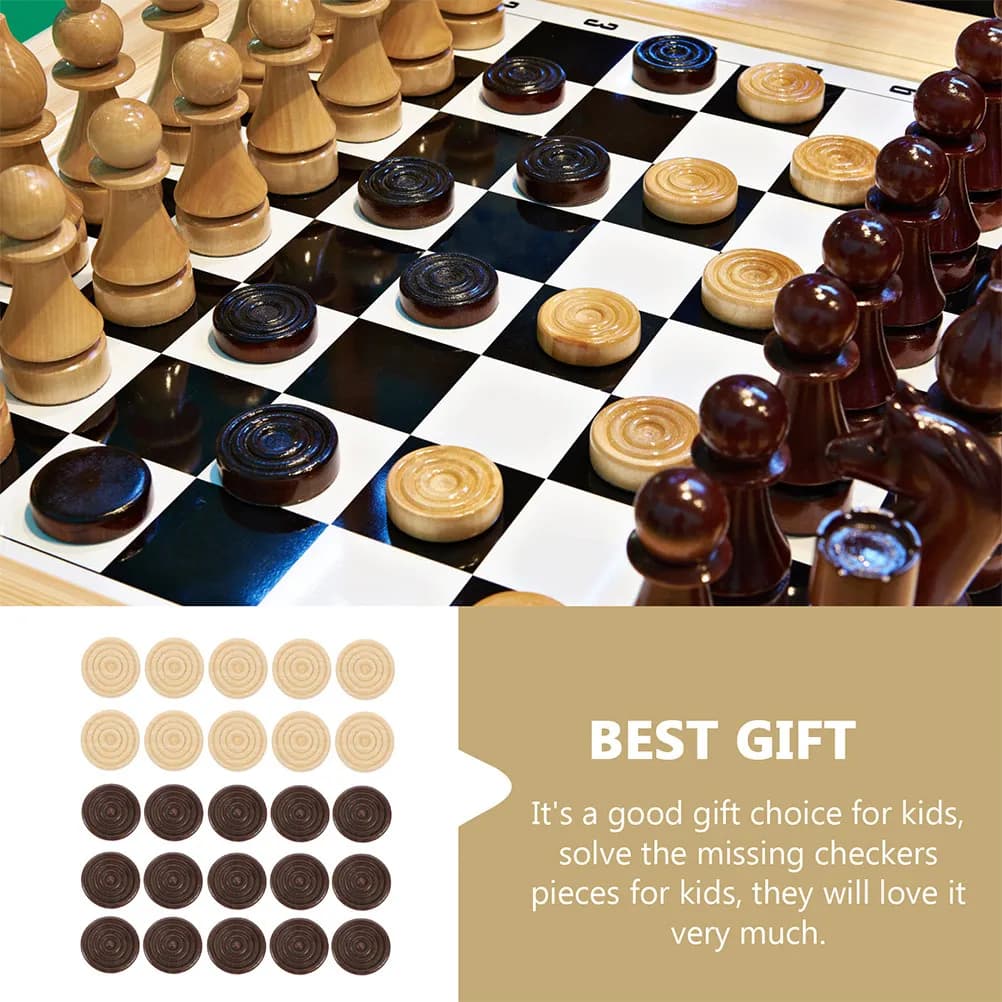 Set di 96 Pezzi per Backgammon e Scacchi in Legno Premium, Gioco Educativo per lo Sviluppo dell'Intelligenza dei Bambini