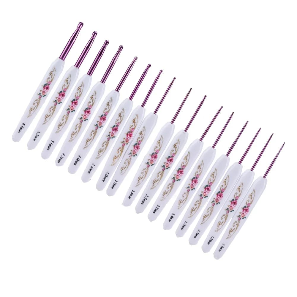 16Pcs Durable Ergonomic Handle Crochet Hooks Set With Storage Case Knitting Needles Set Crochet Hook Kit Yarn Craft Projects