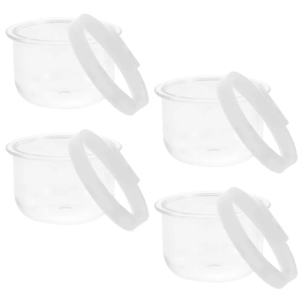 4Pcs Parrot Feeder PVC Hanging Food Bowl Large Capacity Bird Cage Feeder Cup for Parrots Pigeons Cockatiels Small Birds Pet