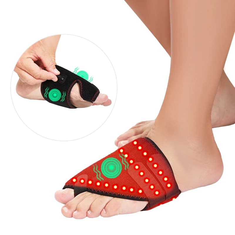 Carbon Fiber Portable Red Light Electric Heating Foot Protector - Vibration Massage Relieves Foot Numbness Stiffness and Pain