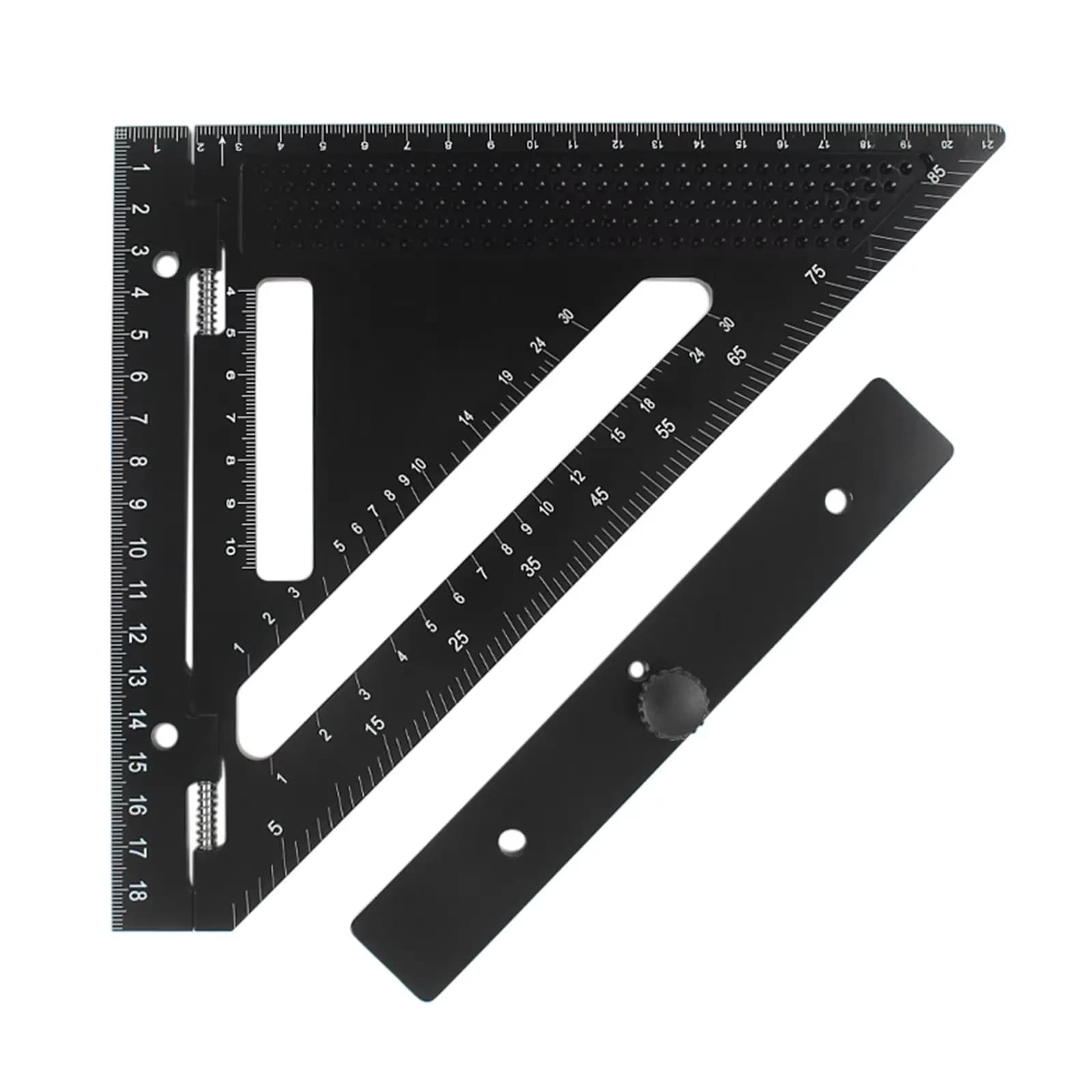 Quadrato da carpentiere da 21 cm con blocco di maschere - Righello con layout triangolare per mitra di misurazione multiangolo con marcatura accurata e ripetitiva