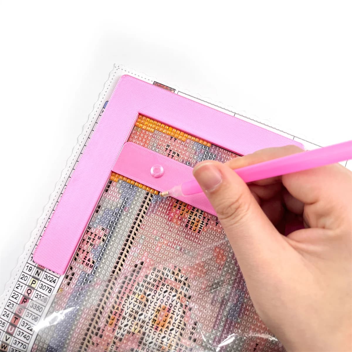 Strumenti di Allineamento per Diamond Painting: Righello Orizzontale, Righello ad Angolo Retto e Strumento Spingitore, per Aiutare nell'Allineare i Diamanti sul Tela