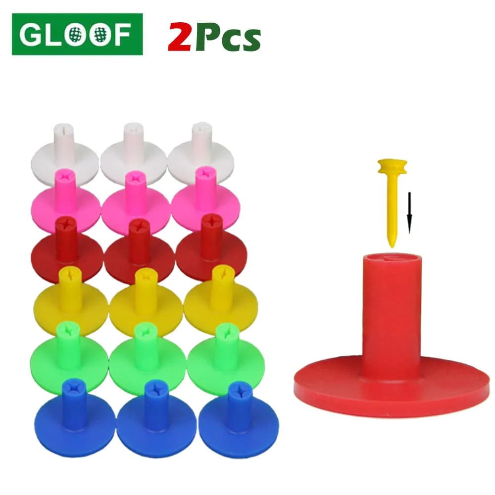 T-shirt da golf in gomma da 2 pezzi, porta tee per palline da golf, accessori durevoli per la pratica dell'allenamento della tappetino da golf