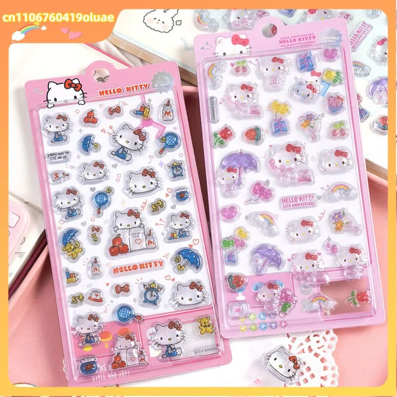 Adesivi 3D a Rilievo con Cartoni Animati, Adesivi Glitterati Carini per Decorazione Cover Telefono, Decorazioni Fai-da-Te per Quaderni e Album, Regali