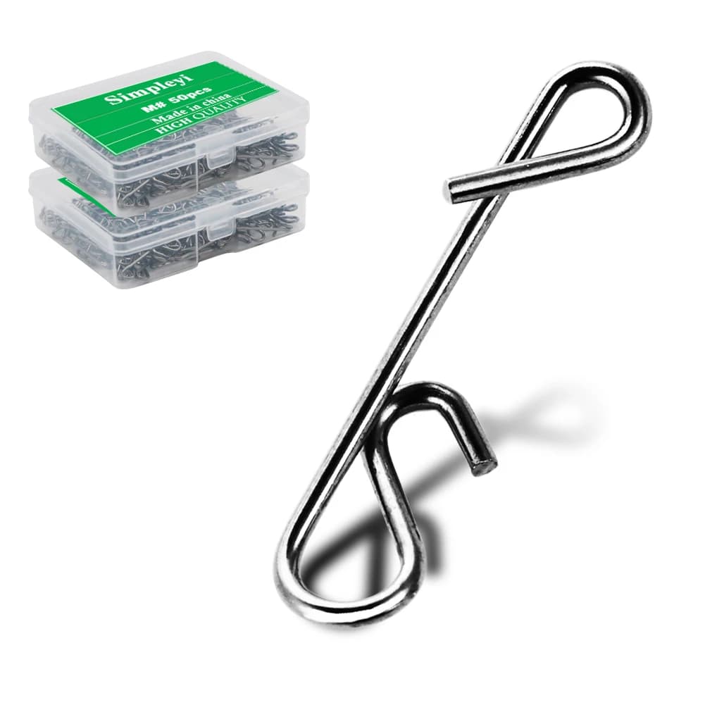 50/100pcs Stainless Steel Fishing Case Fastlock Pinze Size SS-XXL Security Accessories For Connectors for Dealing Hooks