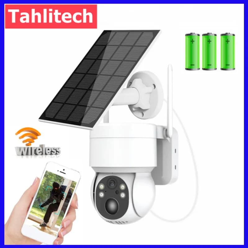 Telecamera di sicurezza domestica Wifi ad energia solare da 4 MP Telecamere IP di sorveglianza wireless con rilevamento umano PIR con telecamera a batteria di ricarica