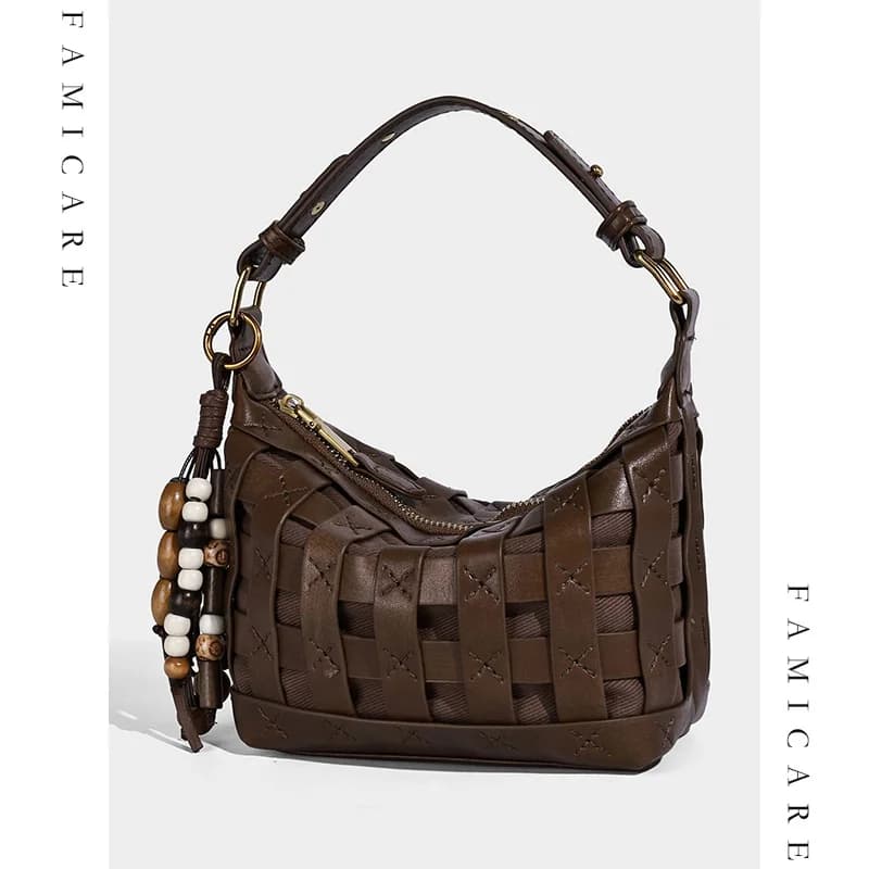2025 New Openwork Woven Market Tote Bag Unique Design Handbag Women Versatile Trendy Chic Style Single Shoulder Crossbody Bag