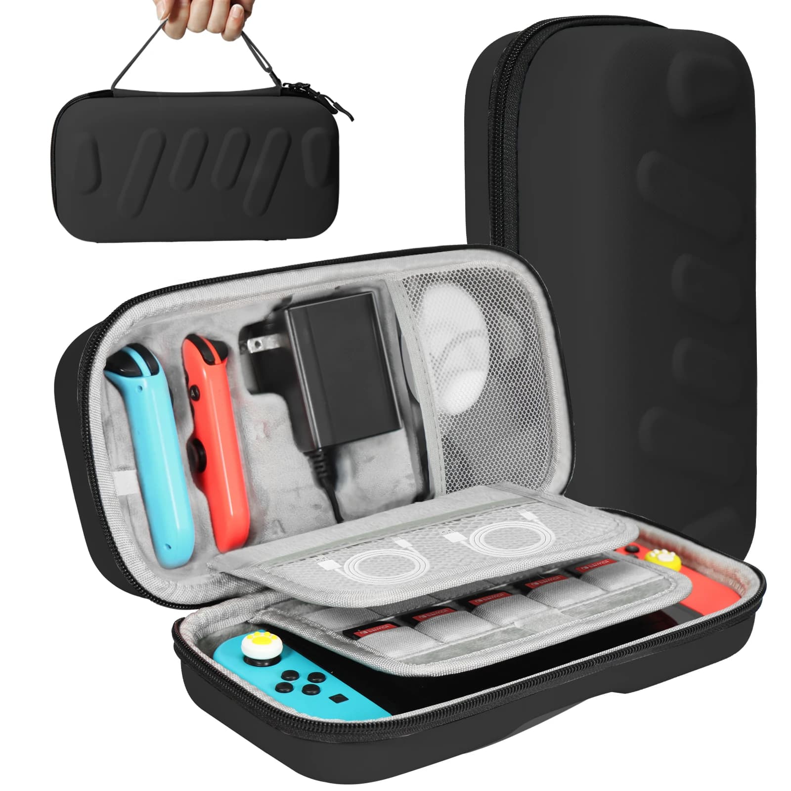 Custodia rigida compatibile con Switch/OLED - Per console e accessori Borsa da viaggio portatile con guscio rigido
