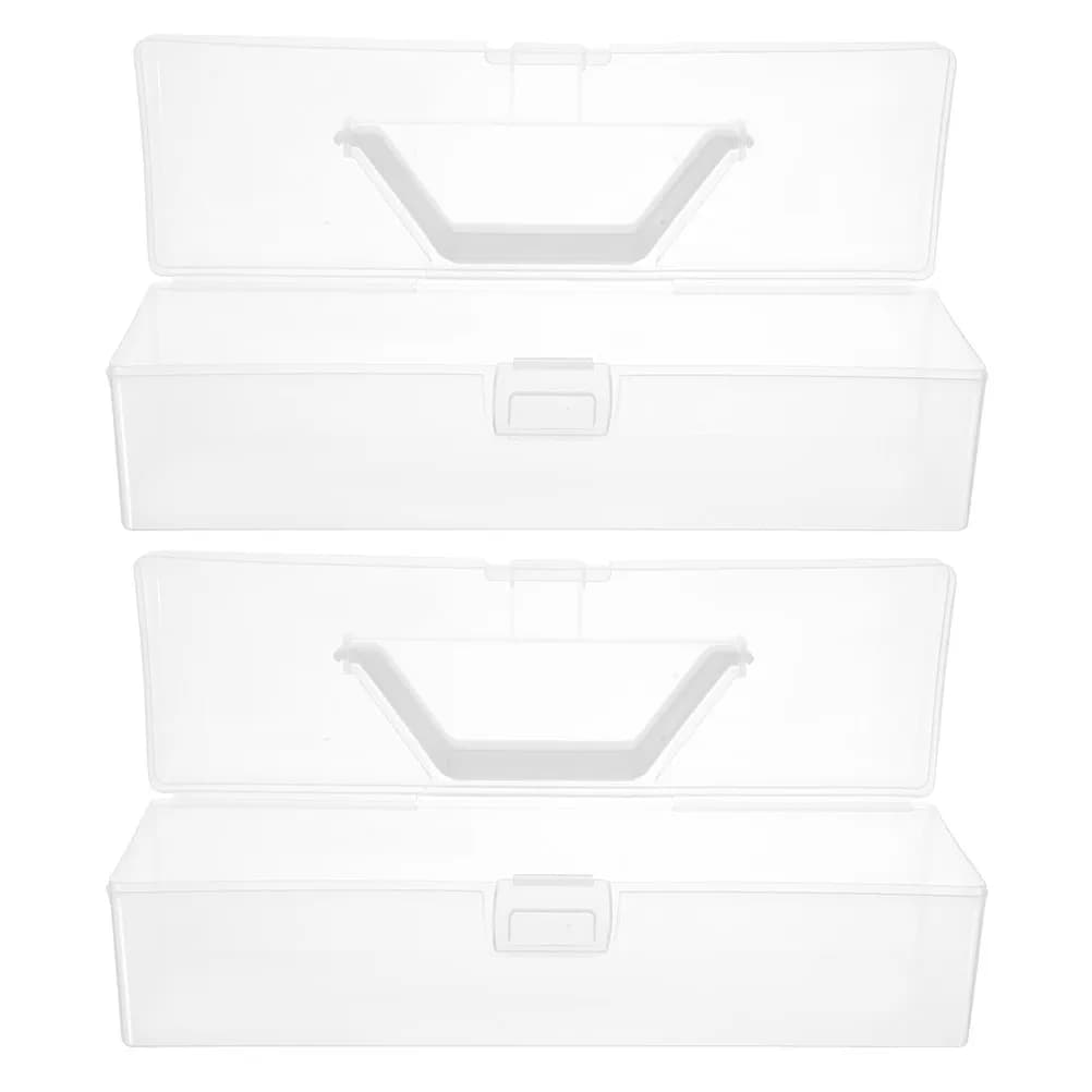 2-piece storage box, design with spacious compartments for brushes, pens, tools, transparent watercolor organizer