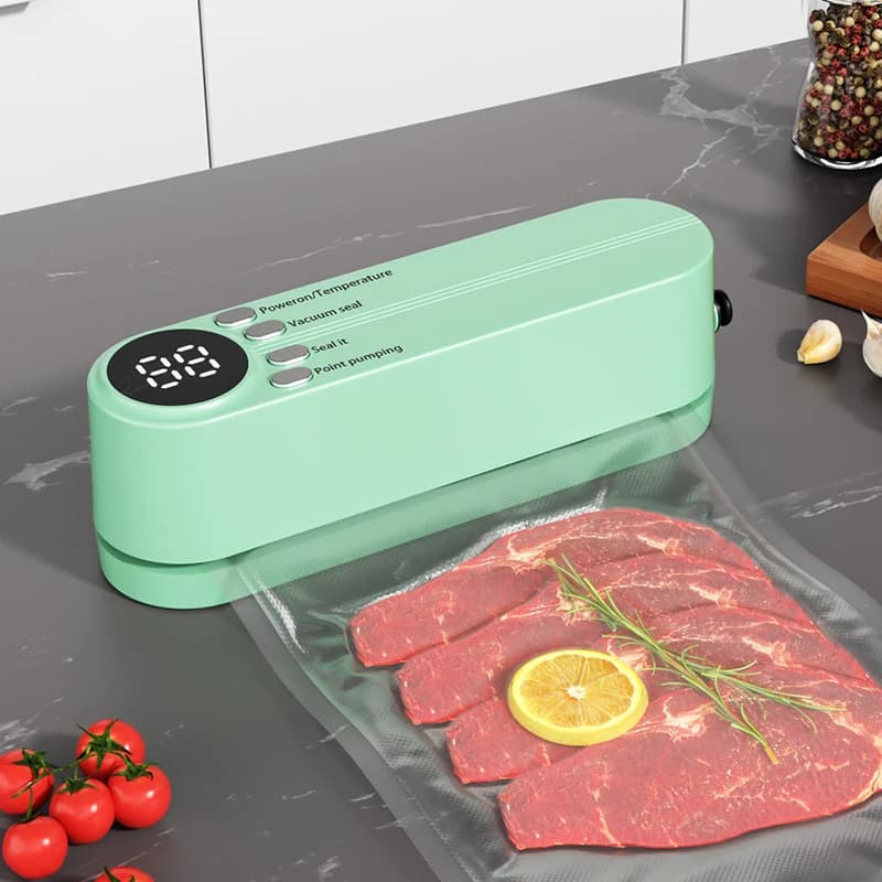1 sigillatrice sottovuoto portatile, sigillatrice sottovuoto per alimenti ricaricabile tramite USB, display a LED, sistema multifunzionale per la conservazione degli alimenti, adatto