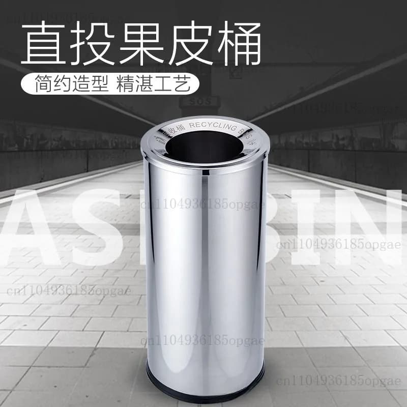 Direct delivery of commercial peel cans, thickened large-size trash cans, wholesale of outdoor stainless steel trash cans