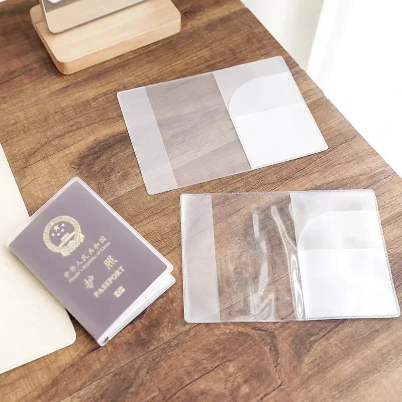 Custodia impermeabile in PVC trasparente per passaporto per portafoglio da donna Porta documenti per carte di credito aziendali Custodia protettiva