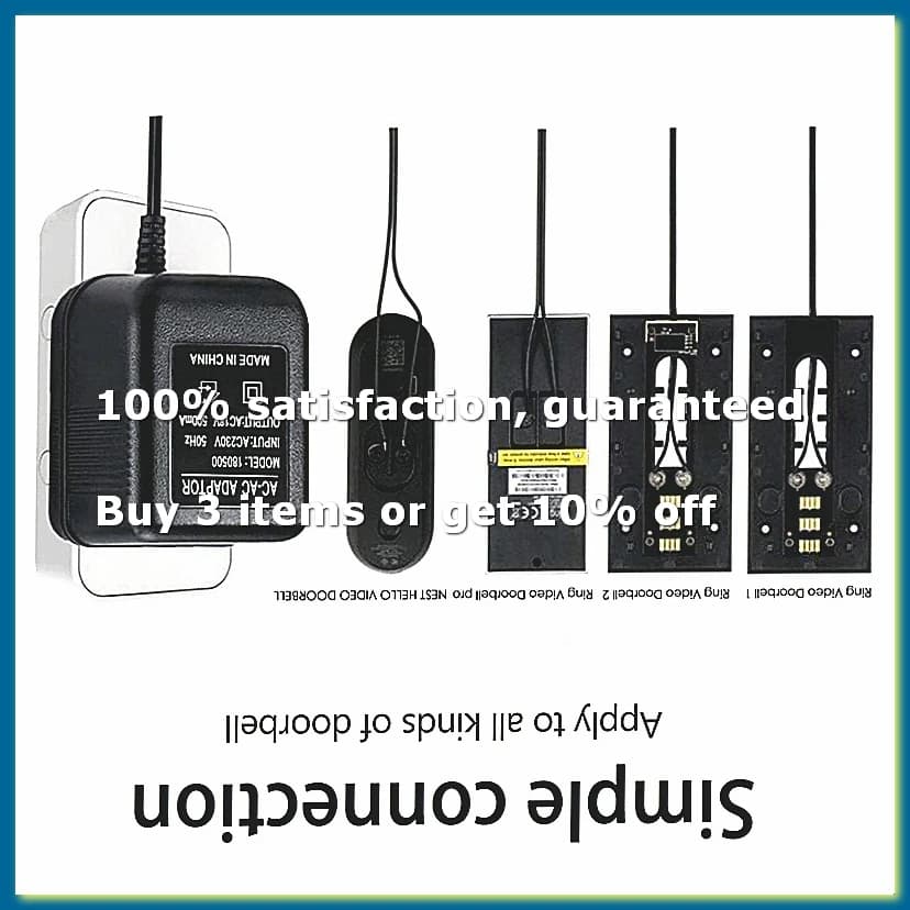 AC Doorbell Power Adapter, 18V 500MA Doorbell Transformer, 10M Cable, Compatible Ring Doorbell, Video Doorbell EU Plug-A62I