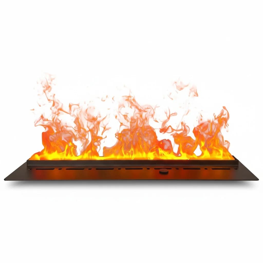 Caminetto a Vapore 3D, Inserto Elettrico in Vetro Temperato, Riscaldatore a Vapore Atomizzato, Umidificatore, 609-2000mm, Fiamma LED