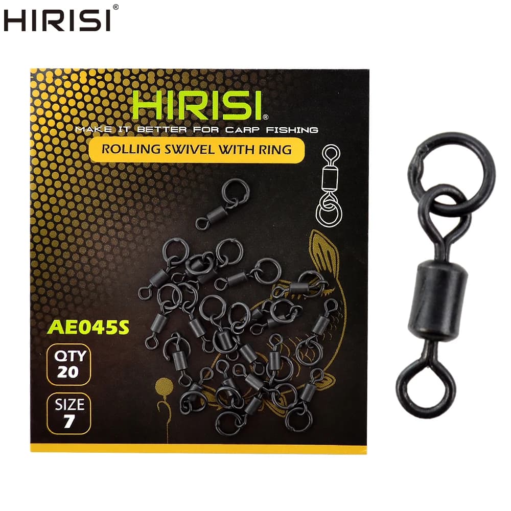 20 pz pesca alla carpa girevole per Chod Rig Link con anello solido terminale attrezzatura da pesca girevoli a scatto da pesca AE045S