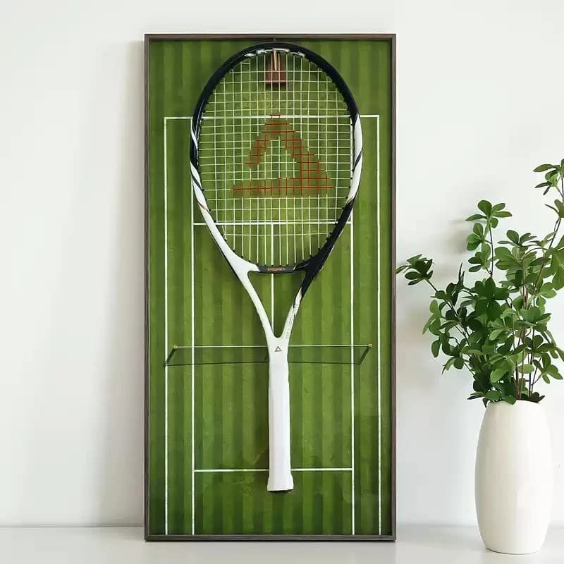 Wall‑Hanging Tennis Racket Display Frame Vertical Rack Holder Sports Wall Decor for Gym Living Room